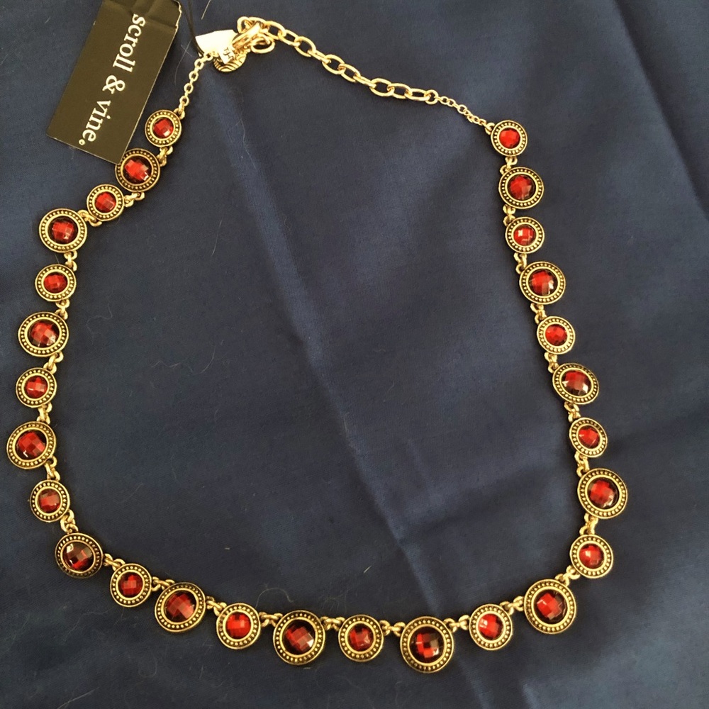 Scroll and vine necklace